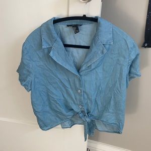 Forever 21 faux-denim crop top